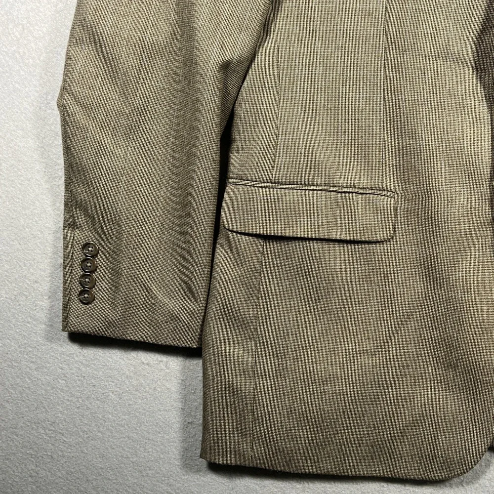 Chaps Ralph Lauren Blazer Tweed Mens 44L Brown Houndstooth Sport Coat